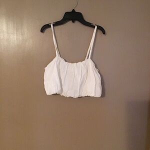 New universal thread cotton blend white tank top